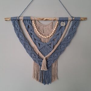 Wandhanger beige/blauw