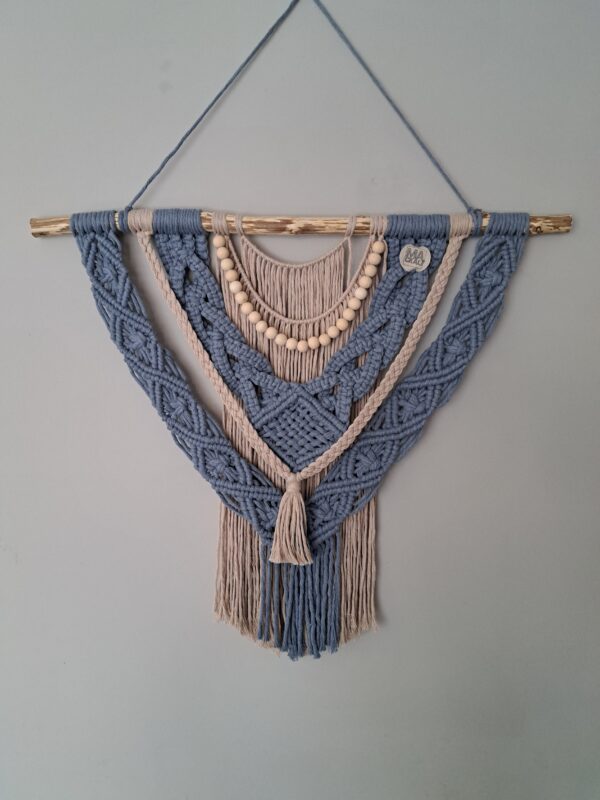 Wandhanger beige/blauw