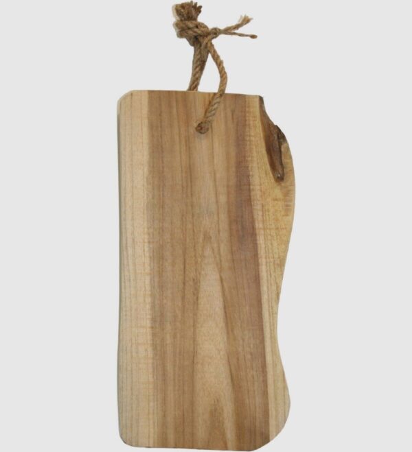 Snijplank teakhout rustiek recht met touw