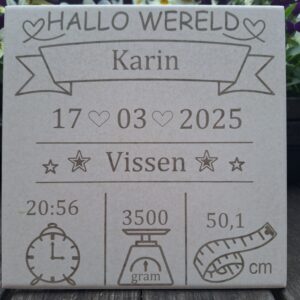 Geboorte tegel gepersonaliseerd